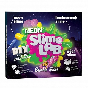 Юный химик. Набор для опытов и экспериментов - Слайм лаб - неон. Бабл гам (Висма, 866 ВИСМА)